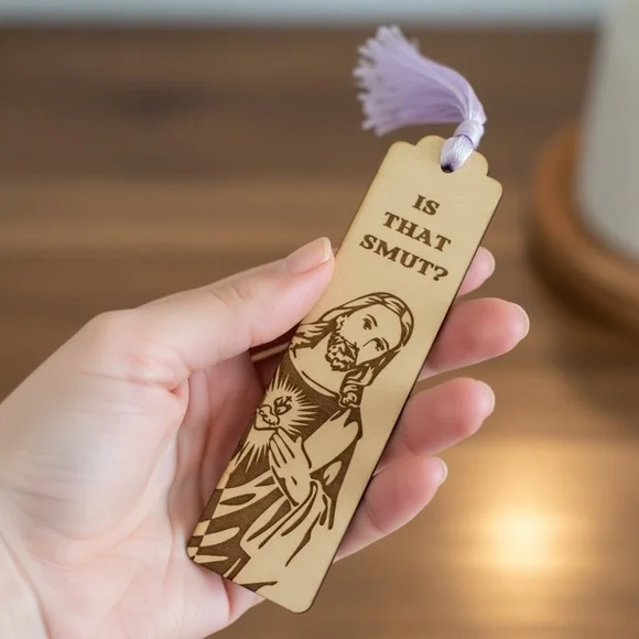 Judgy Jesus Wooden Bookmark with Tassel - Picture 5 of 5